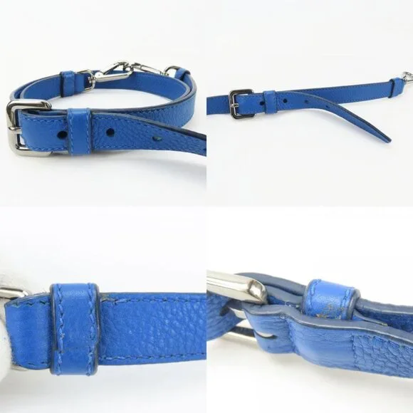 Prada Tote Leather Blue Silver Hardware 2-Way Shoulder Simple Large Capacity - Picture 8 of 9